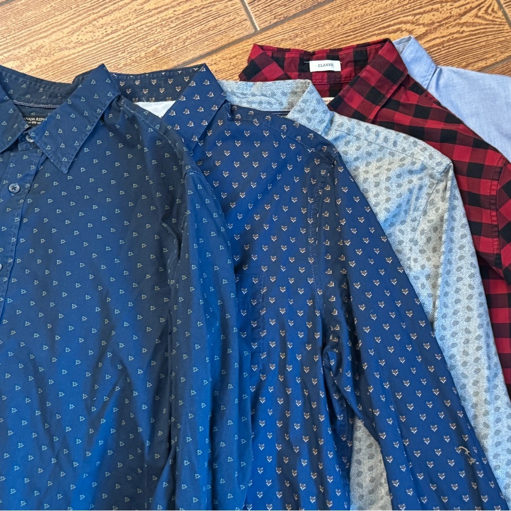 5 button up shirts. Banana republic. J crew. Size M